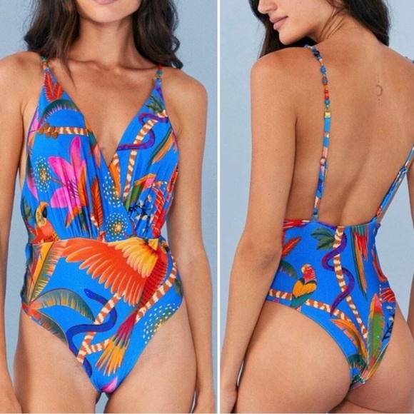 FARM Rio Other - Farm Rio Macaw Party One Piece Swimsuit Size Medium